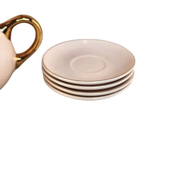 FAO Schwarz Hand-Glazed Ceramic Childs Tea Party Set - 10pc Pastel colors. - Picture 4 of 14
